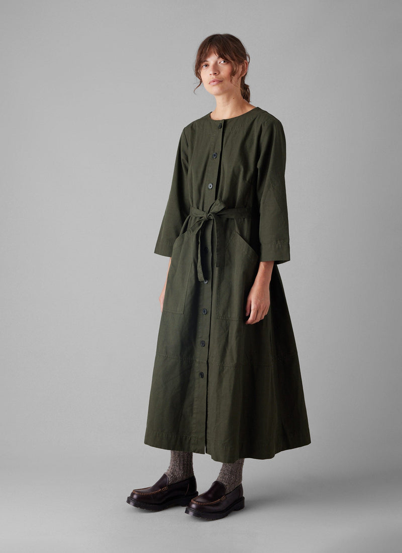 toast green dress Produce Print Silk Cotton Dress