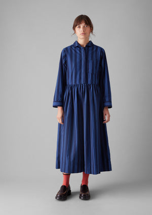 Stripe Poplin Shirt Dress | Royal Blue