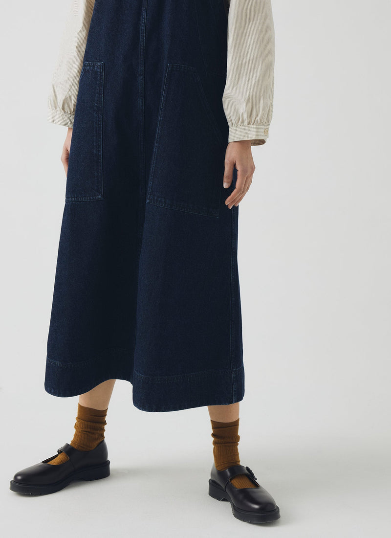 Patch Pocket Denim Dungaree Dress