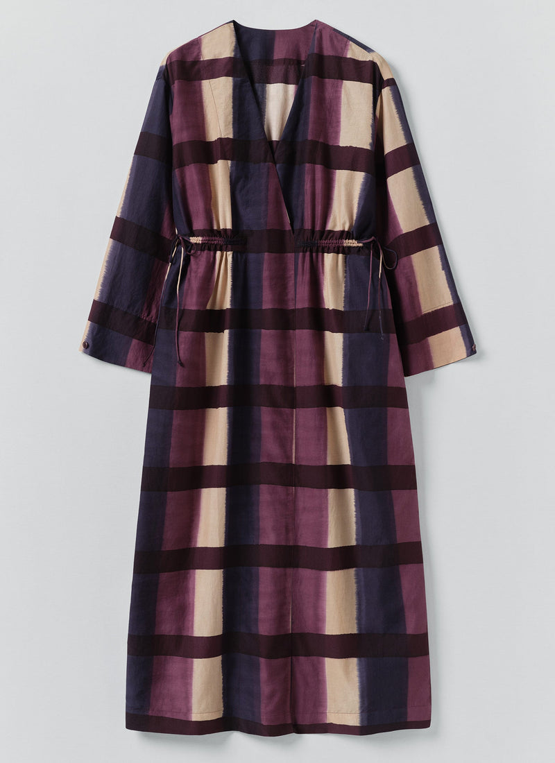 Shadow Still Print Cotton Silk Dress | Cassis