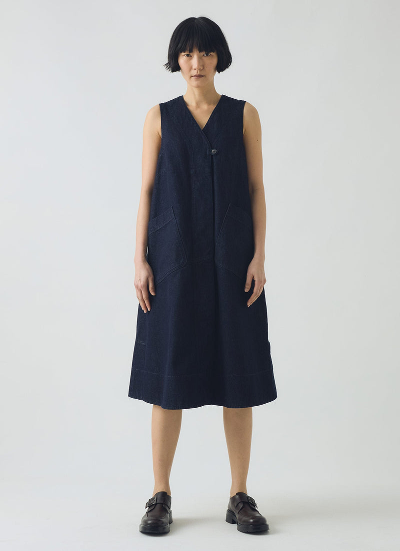 sleeveless denim tunic dress Favorite Find Sleeveless Denim Midi Dress MEDIUM