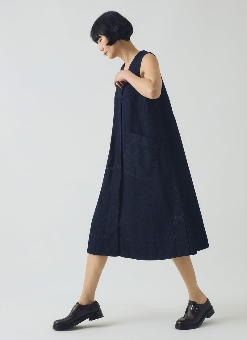 blue denim tunic dress Denim A-Line Shirt Dress Small