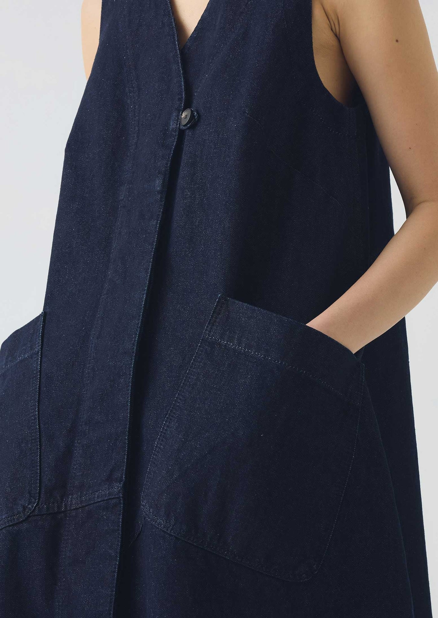 A Line Denim Tunic Dress | Indigo