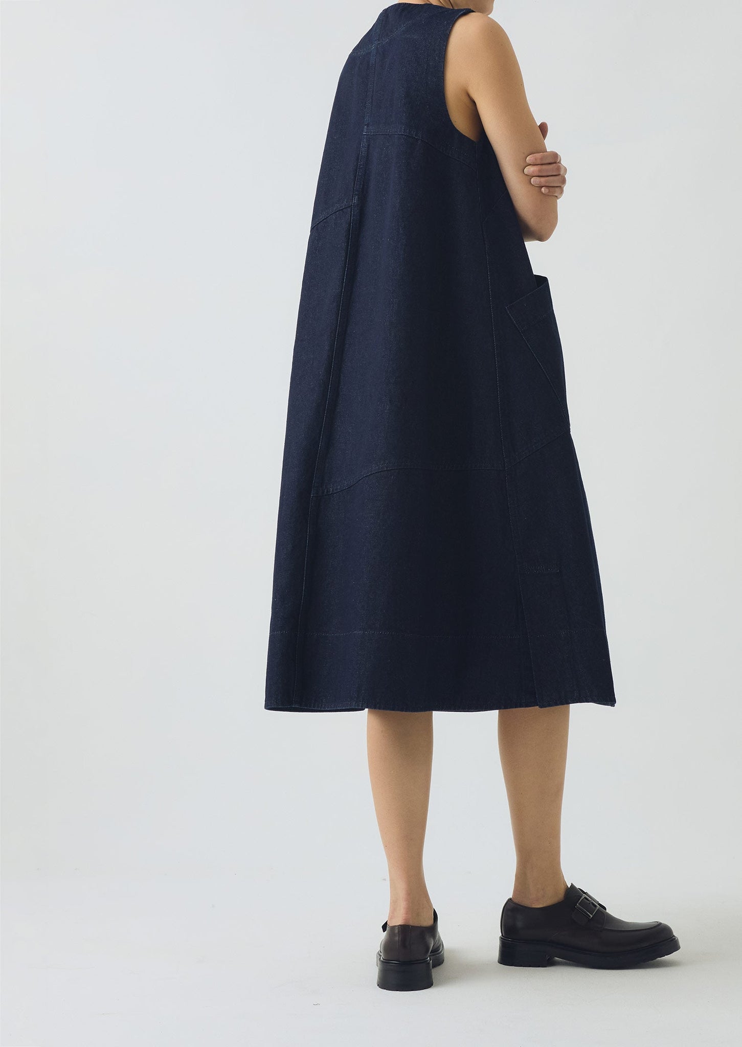 A Line Denim Tunic Dress | Indigo