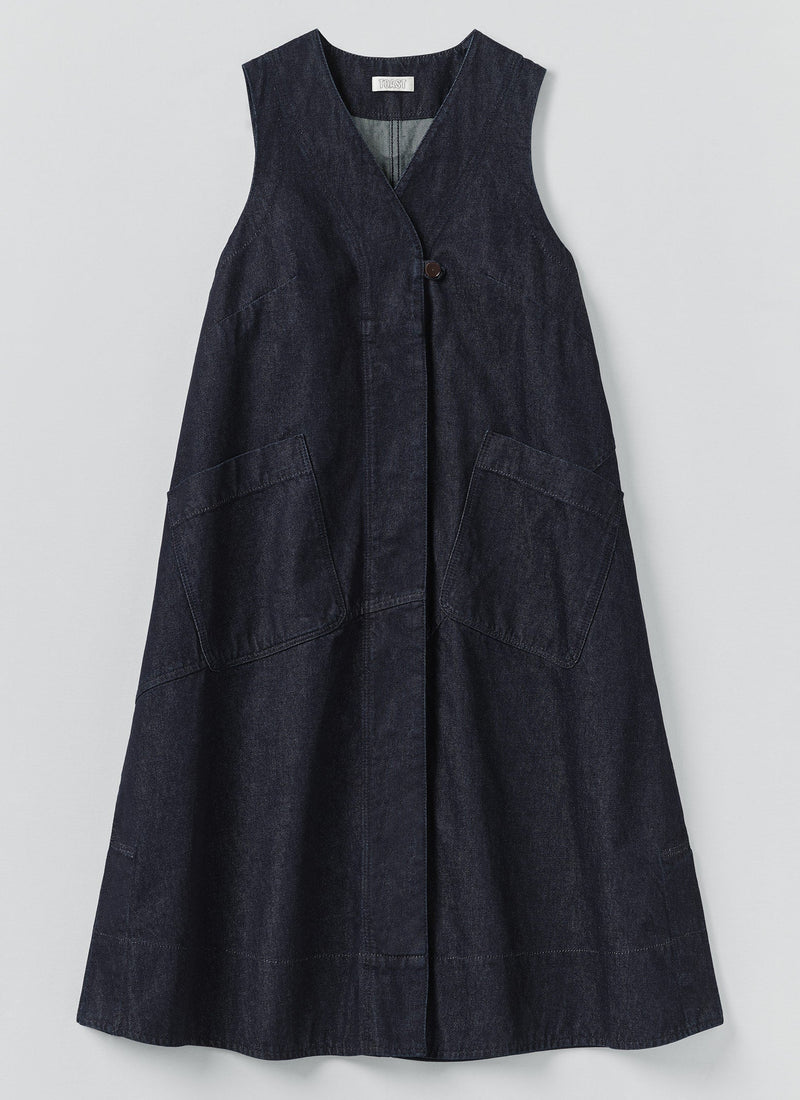 toast denim tunic dress Cotton Denim Tunic Dress | Indigo