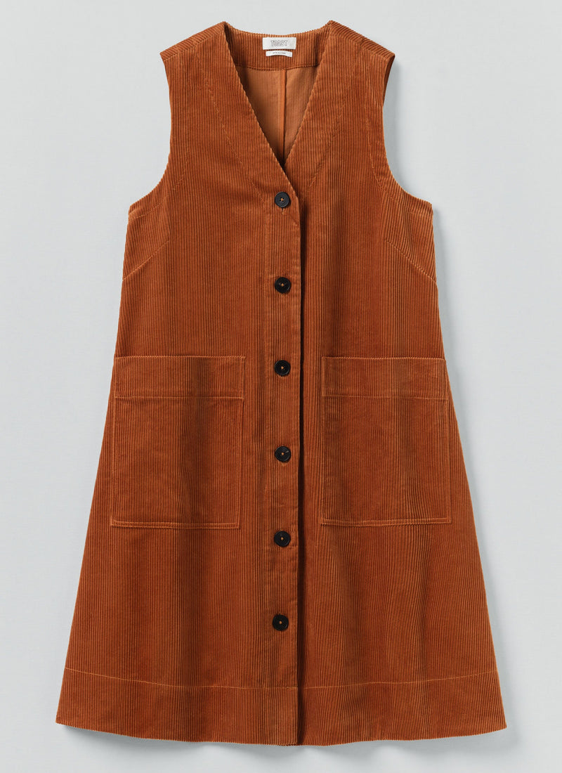 Cord A Line Dress | Burnt Sienna