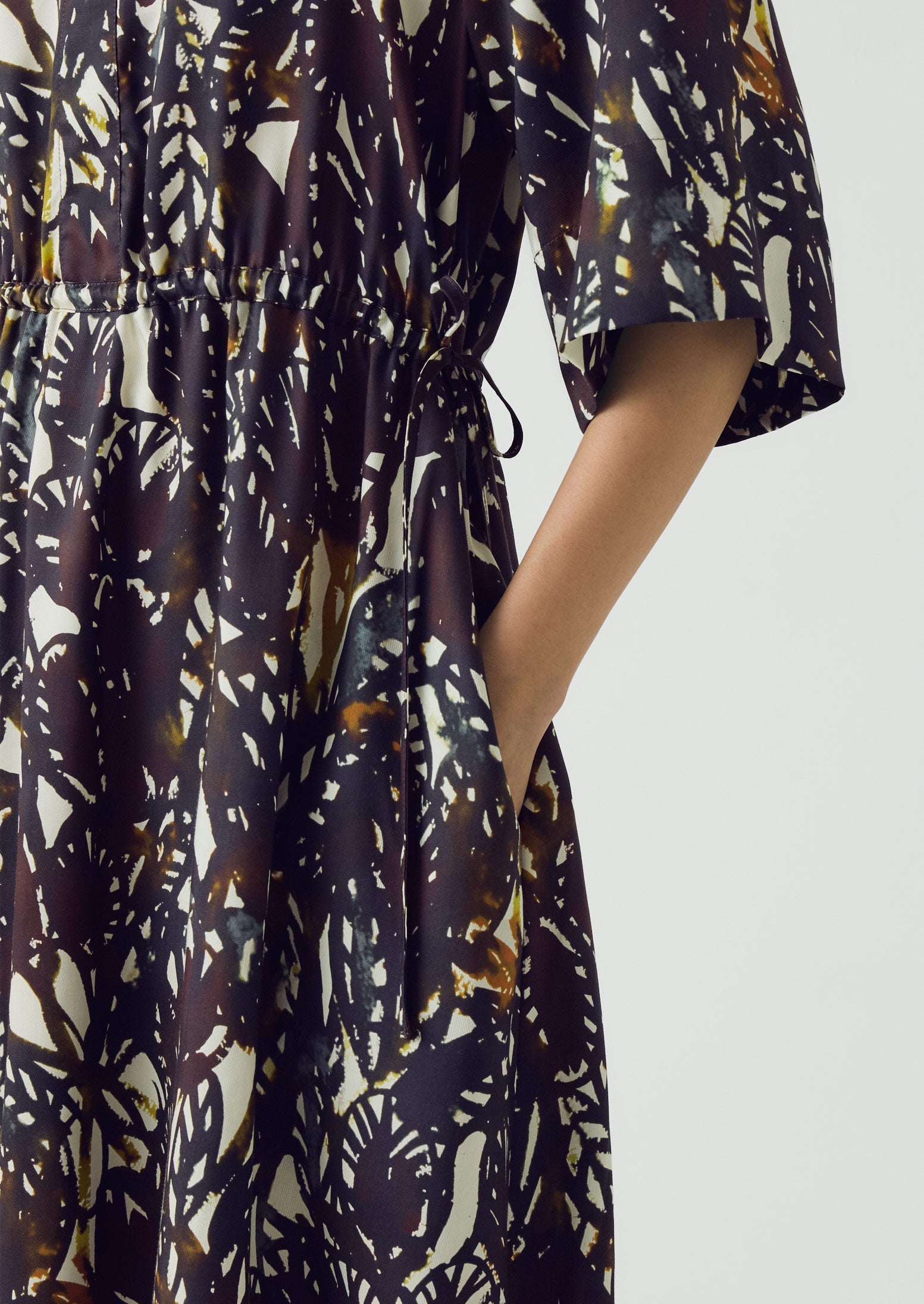 Dappled Leaves Print Dress | Chestnut | TOAST