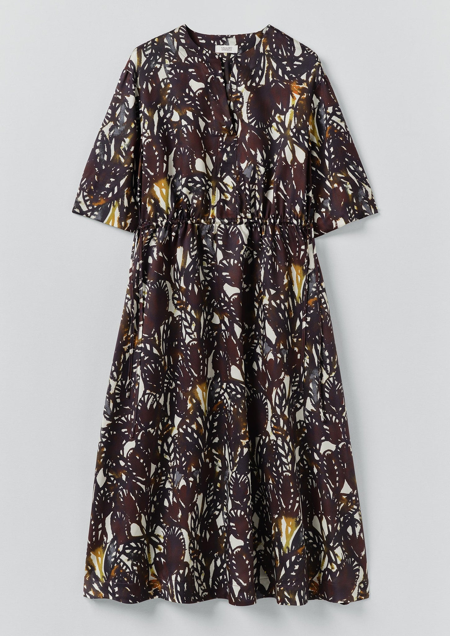 Dappled Leaves Print Dress | Chestnut