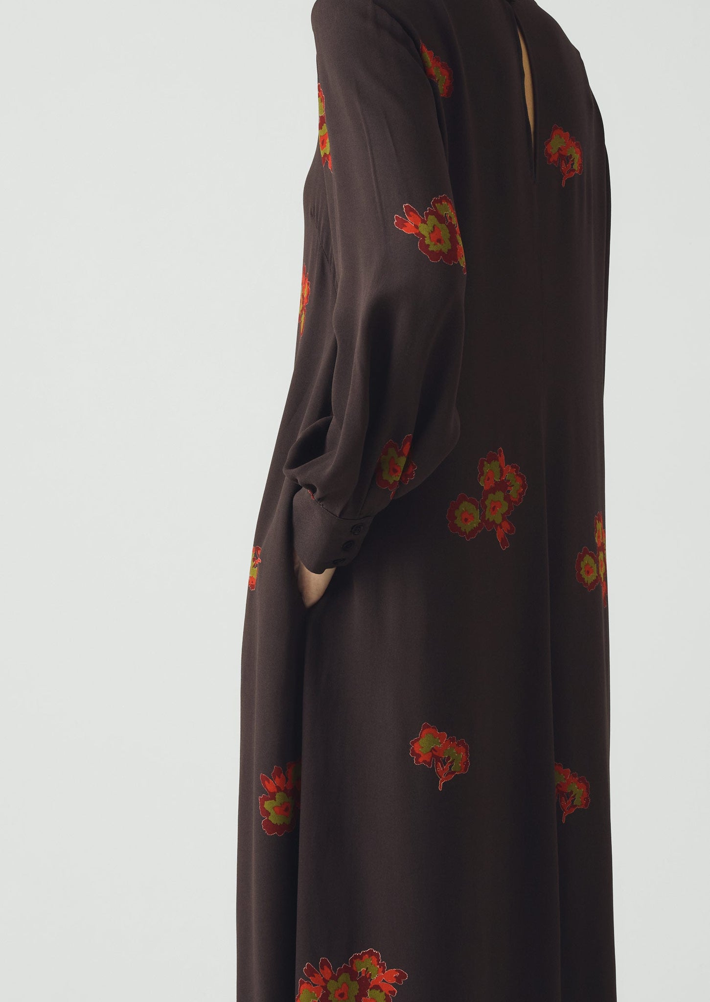 Vespertine Floral Print Column Dress | Slate