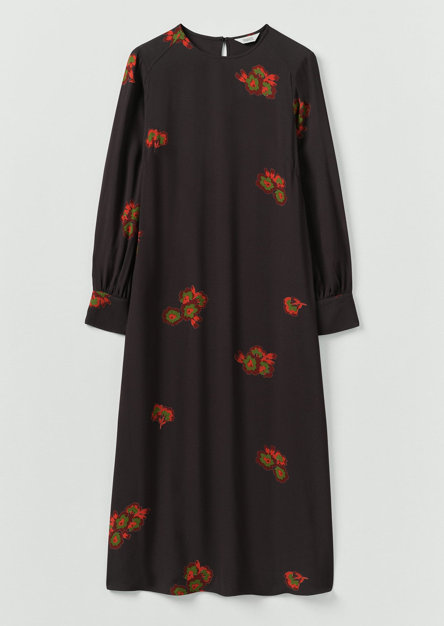 Vespertine Floral Print Column Dress | Slate