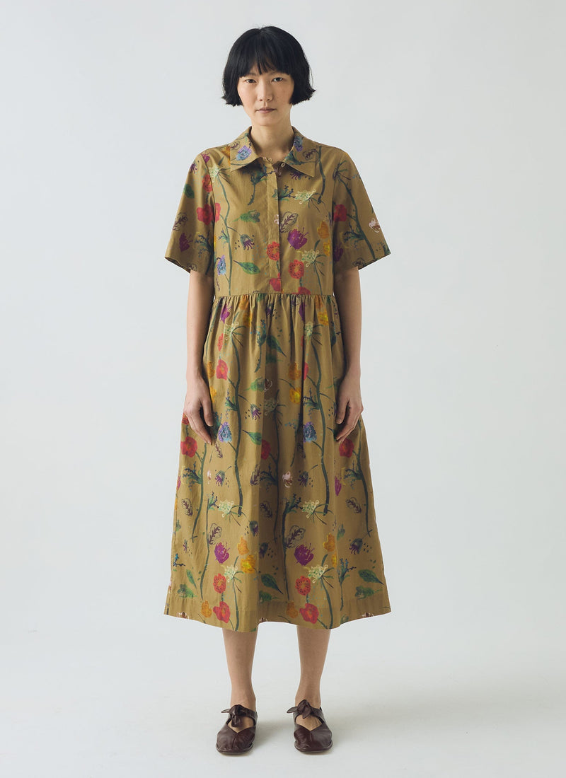 Archivist Floral Print Cotton Shirt Dress | Cumin