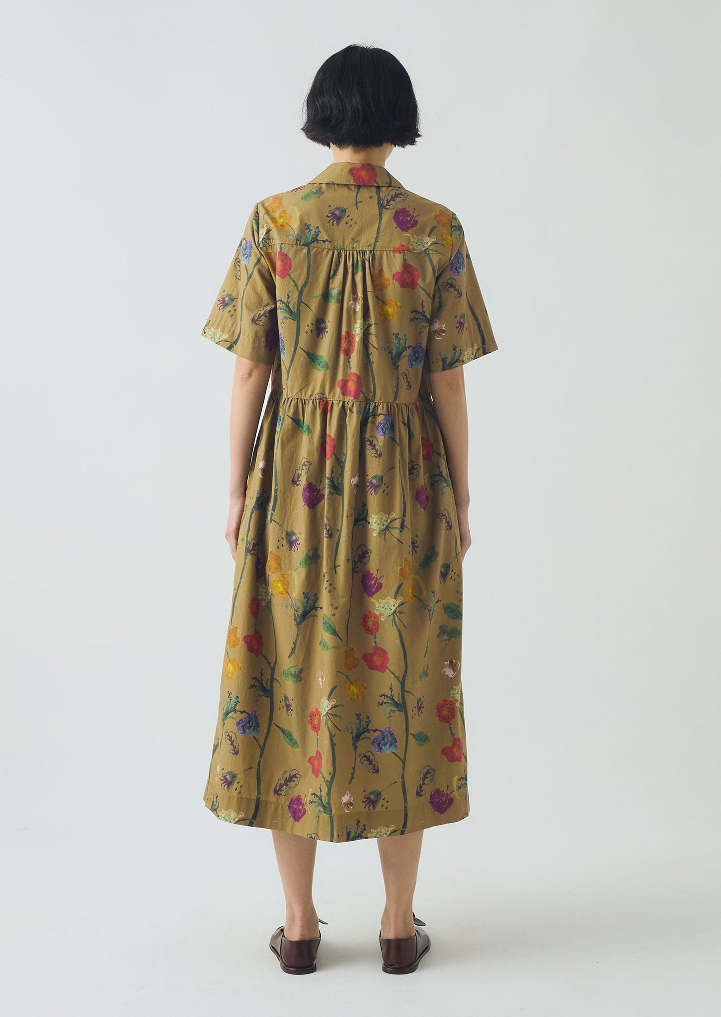 Archivist Floral Print Cotton Shirt Dress | Cumin
