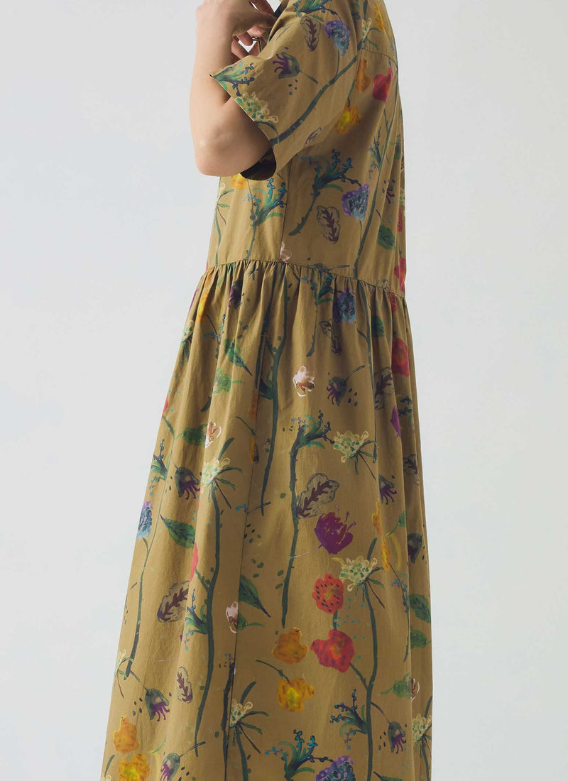 Archivist Floral Print Cotton Shirt Dress | Cumin