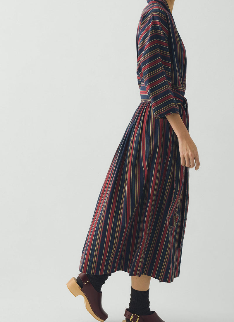 long cotton wrap dress Purple Linen Wrap Dress Handmade Long Sleeve Maxi Dress Purple / XS