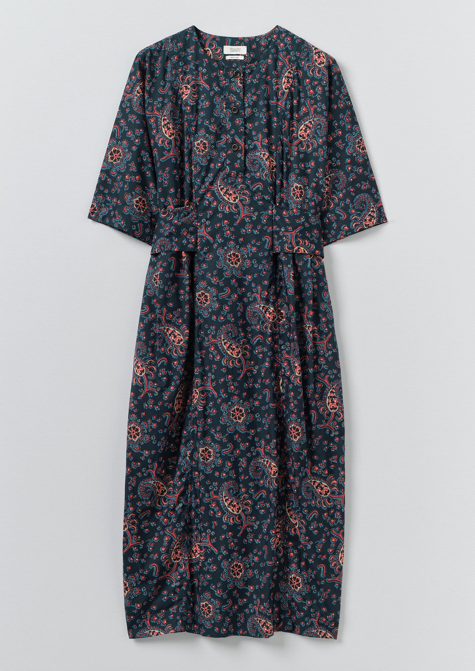 Provencal Paisley Print Cotton Poplin Dress | Provencal Blue | TOAST