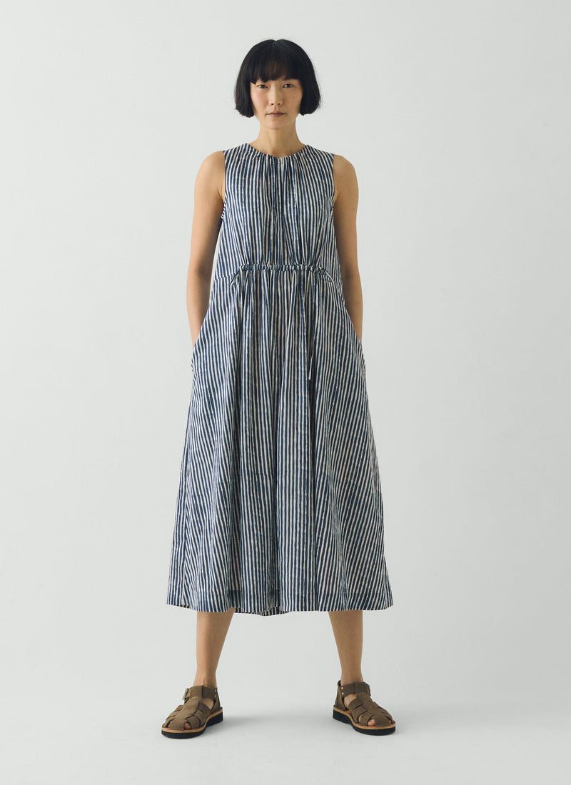 Martha Natural Dye Stripe Cotton Dress