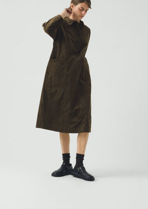 Organic Cord Tunic Dress | Tent Green Organic Cord Tunic Dress | Tent Green