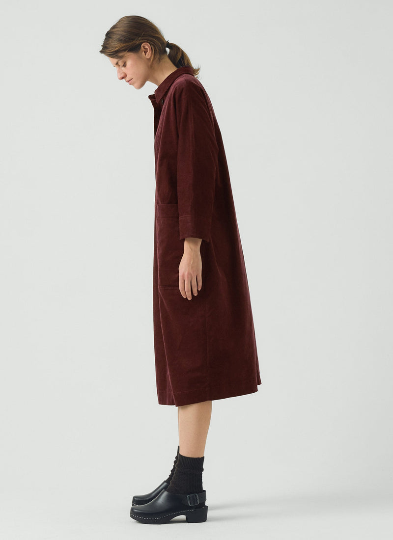 Organic Cord Tunic Dress | Beetroot