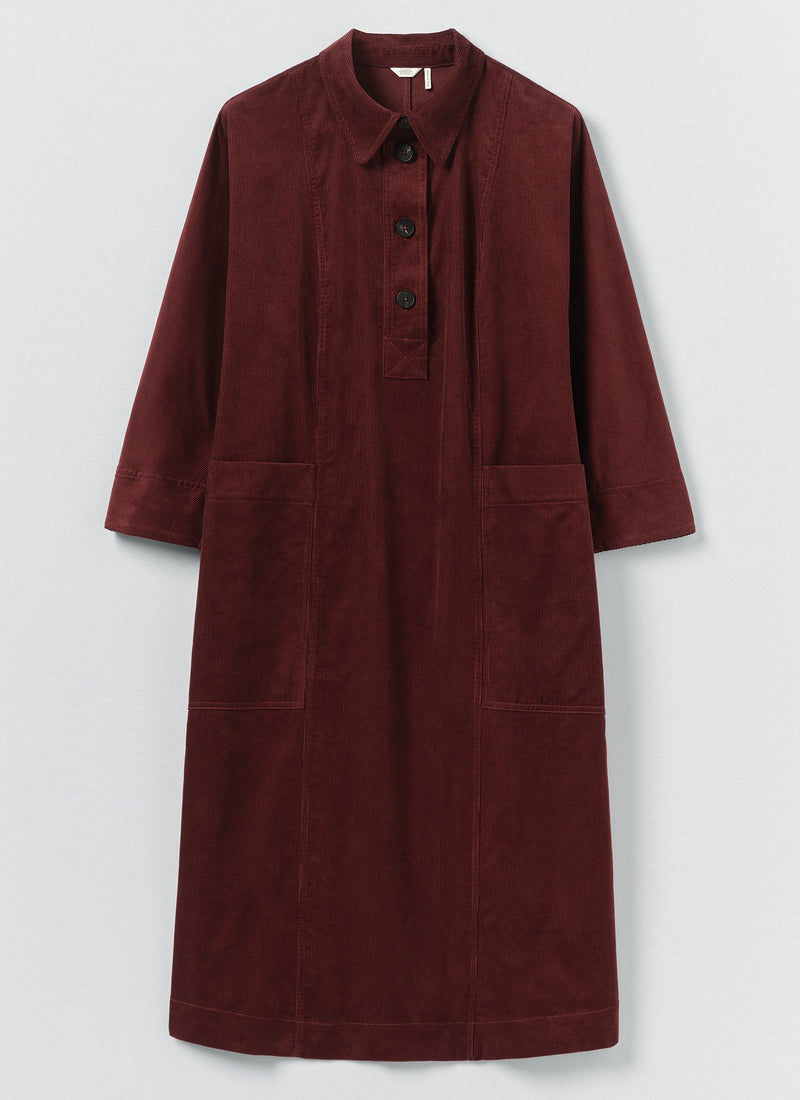Organic Cord Tunic Dress | Beetroot Organic Cord Tunic Dress | Beetroot
