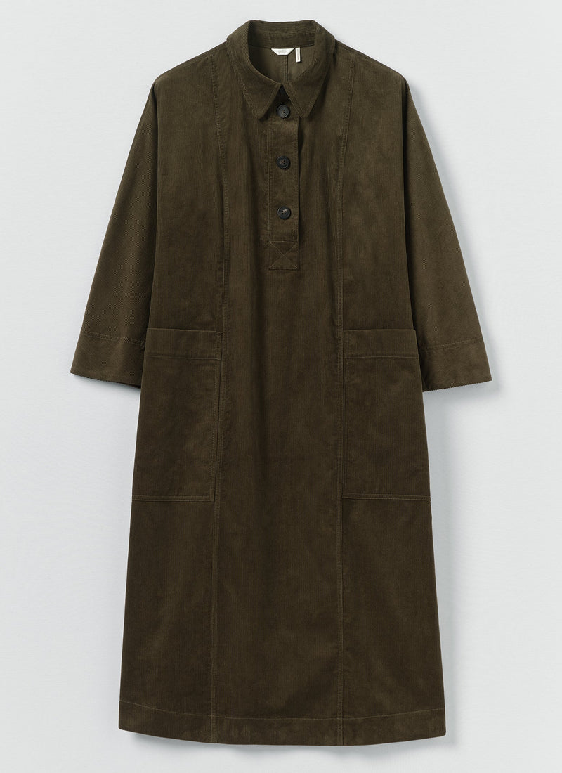 Organic Cord Tunic Dress | Tent Green