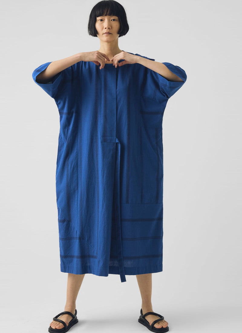 cotton towel dress Tea Towel Stripe Cotton Dress | Cobalt Blue