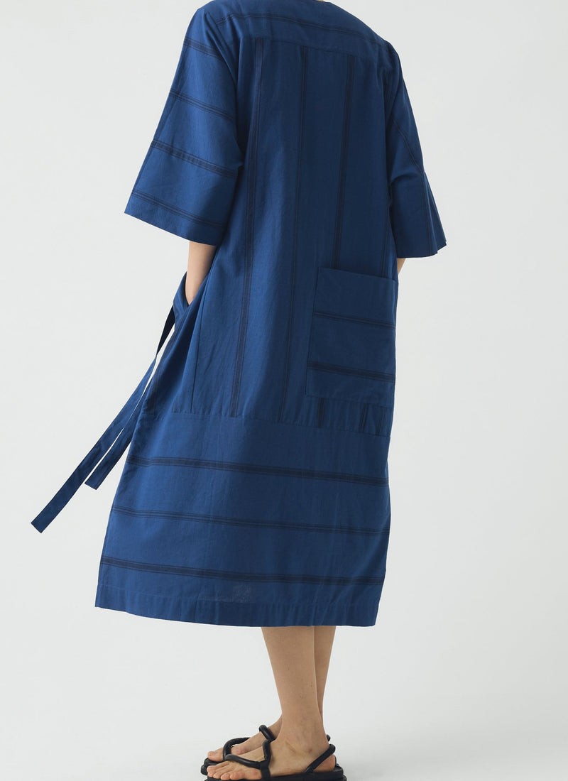 cotton towel dress Tea Towel Stripe Cotton Dress | Cobalt Blue
