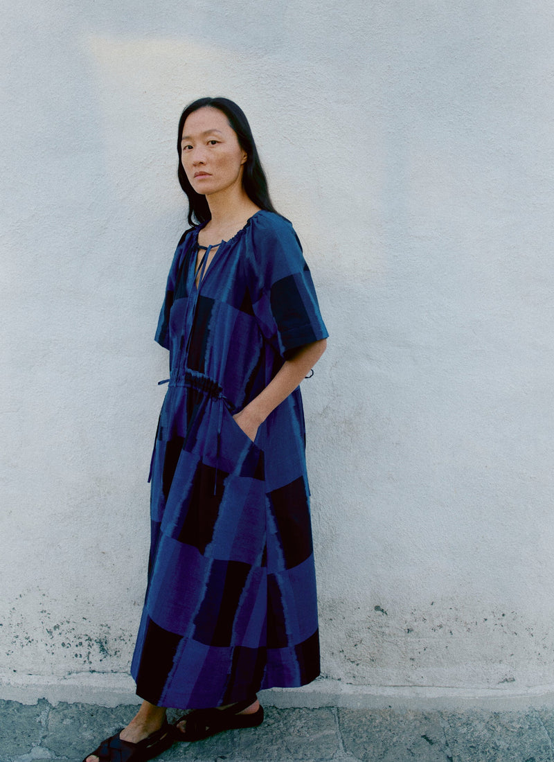 Sobremesa Cotton Ikat Dress | Bright Blue