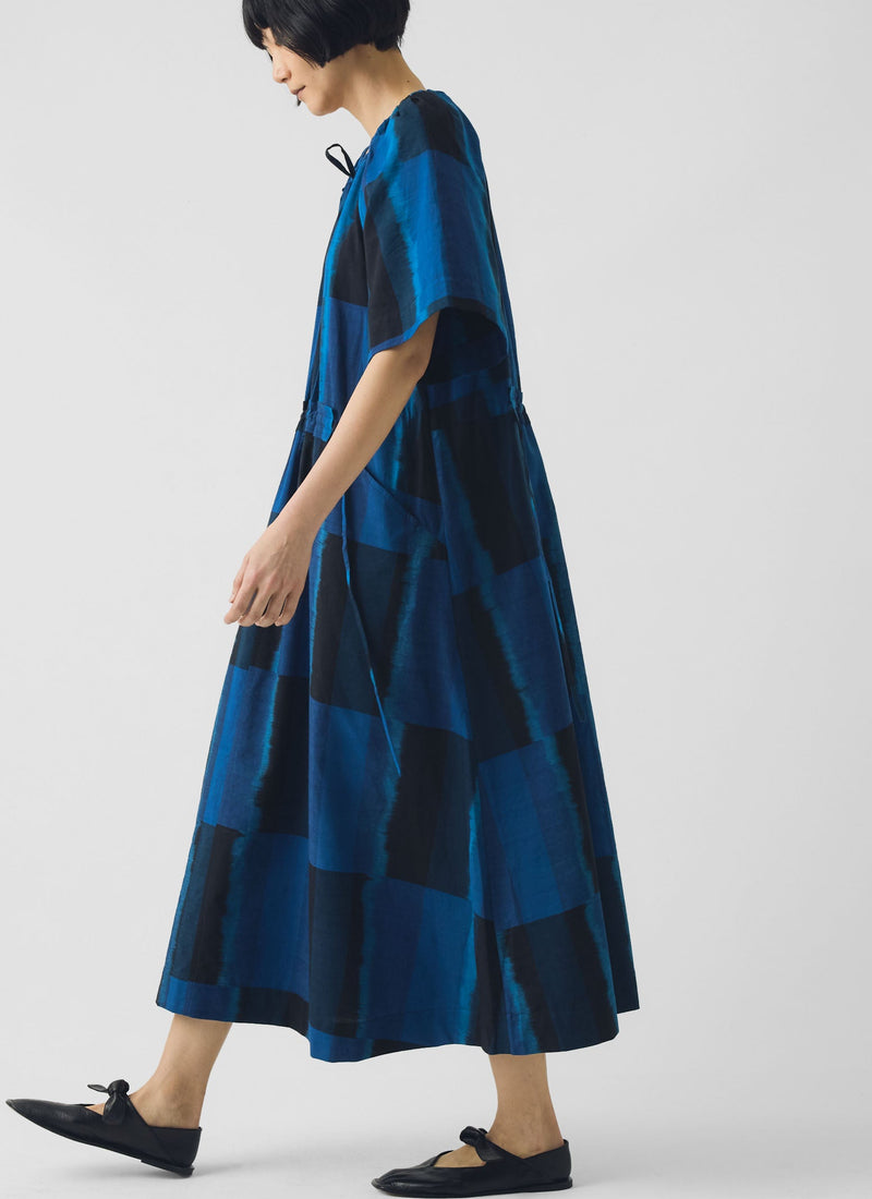 blue ikat dress Pomegranate | Ikat Very Peri Strappy Sleeveless DressS | 100% Cotton