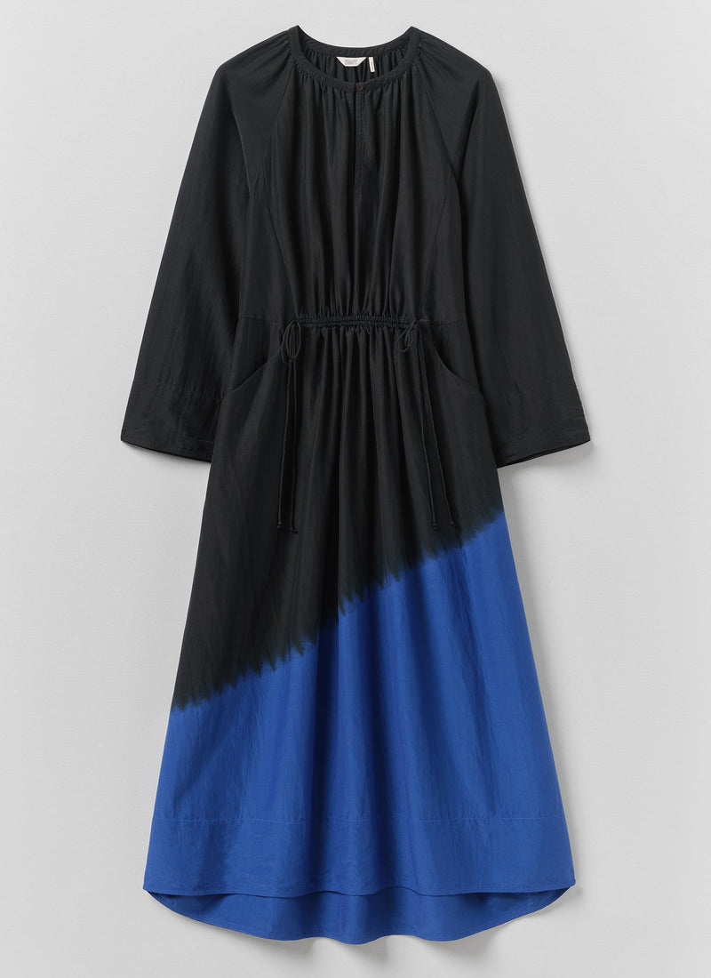 Tie Dye Cotton Silk Dress | Brilliant Blue