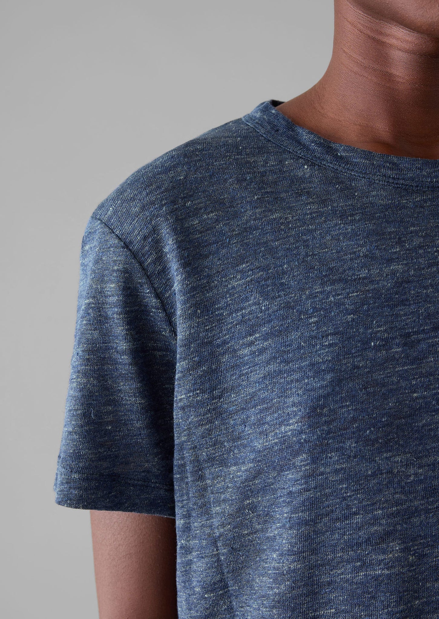 Linen Boy Tee | Blue Melange