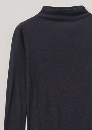 Aster Wool Lyocell High Neck Tee | Ink