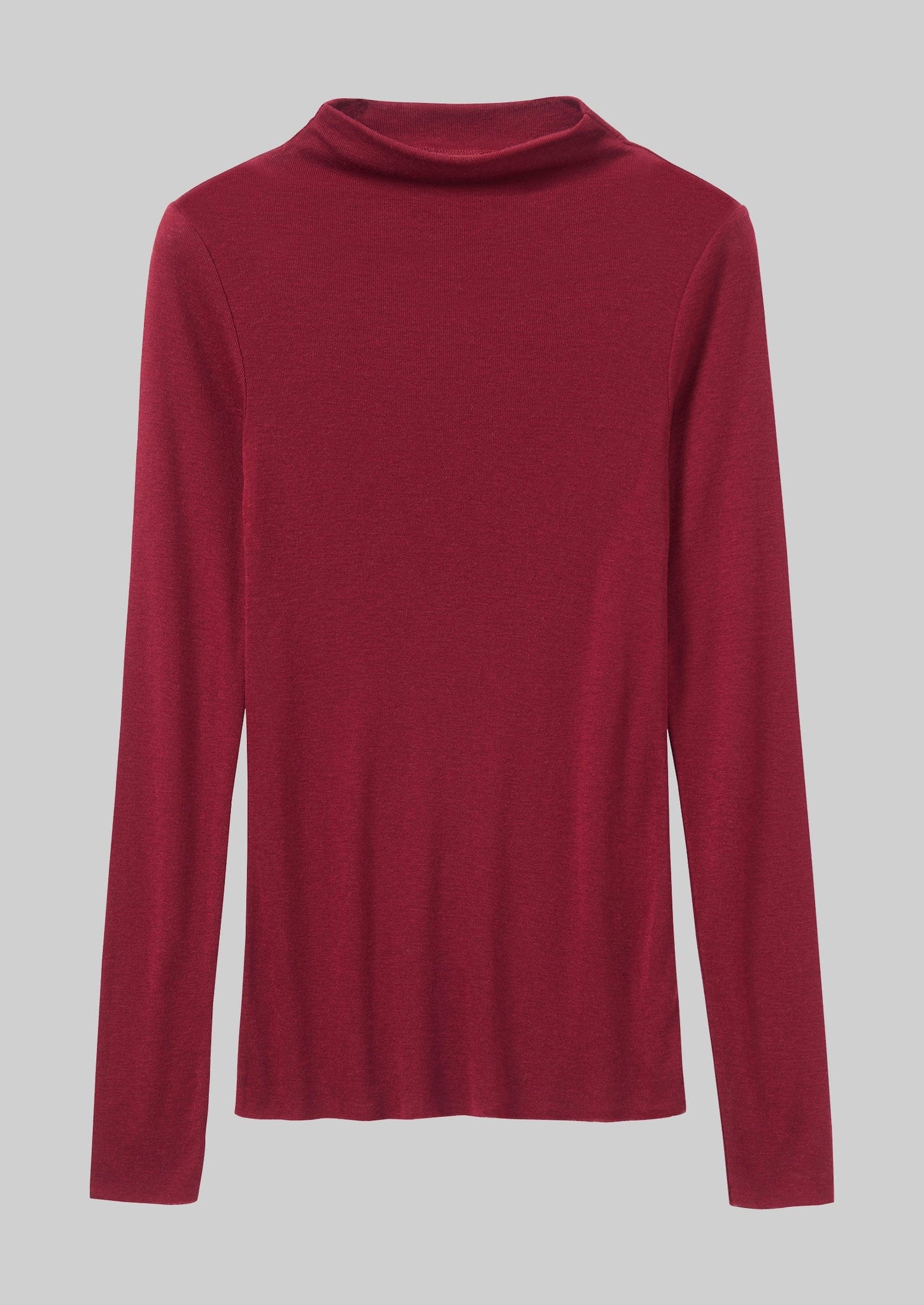 Aster Wool Lyocell High Neck Tee | Claret