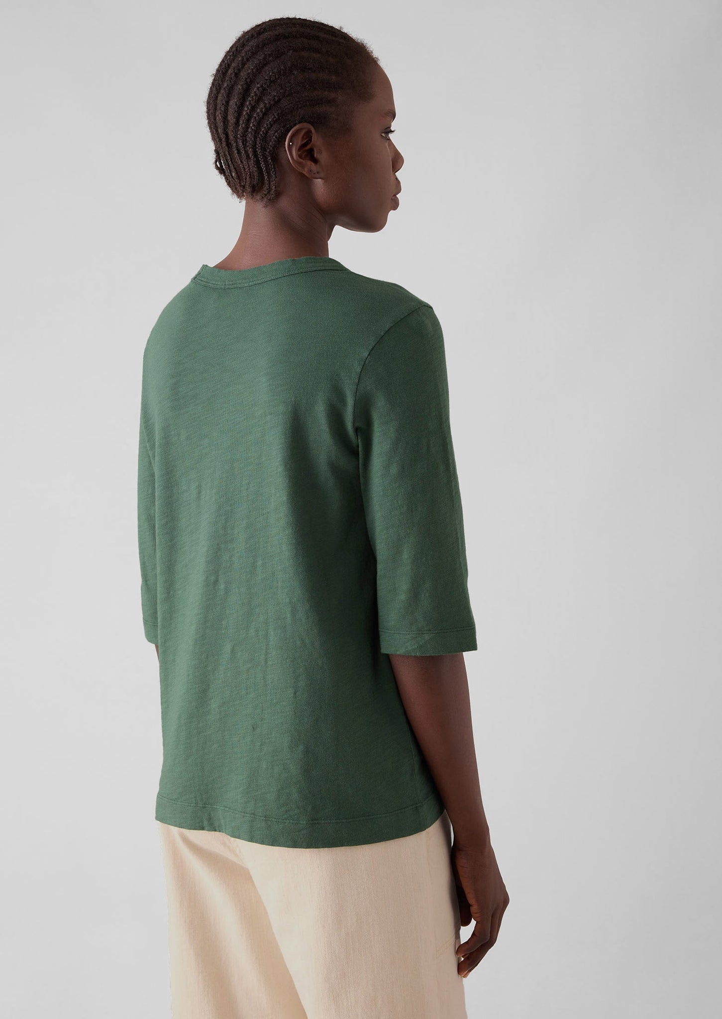 Cleo Garment Dyed Organic Cotton Tee | Marble Green