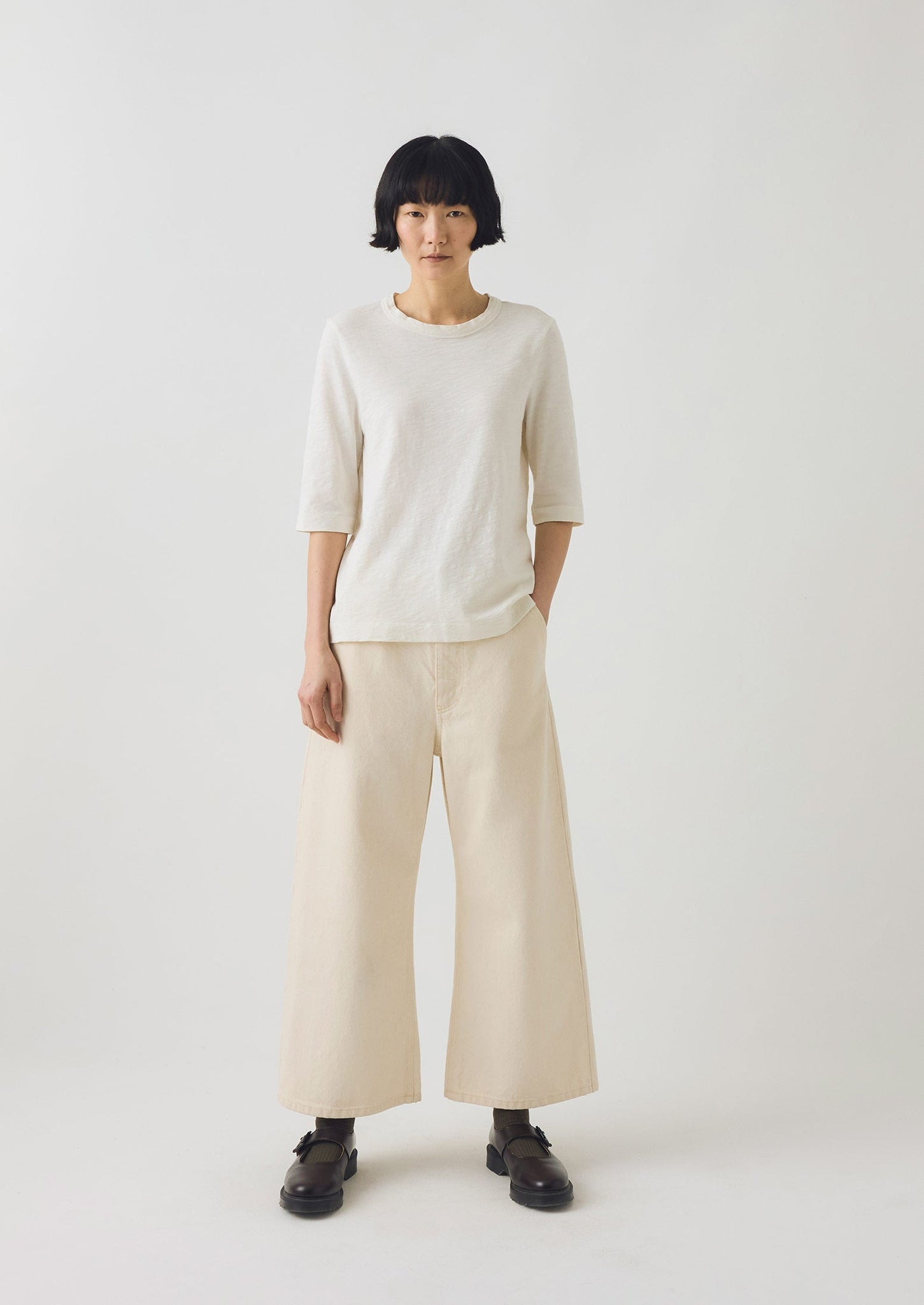 Cleo Cotton Tee | Chalk