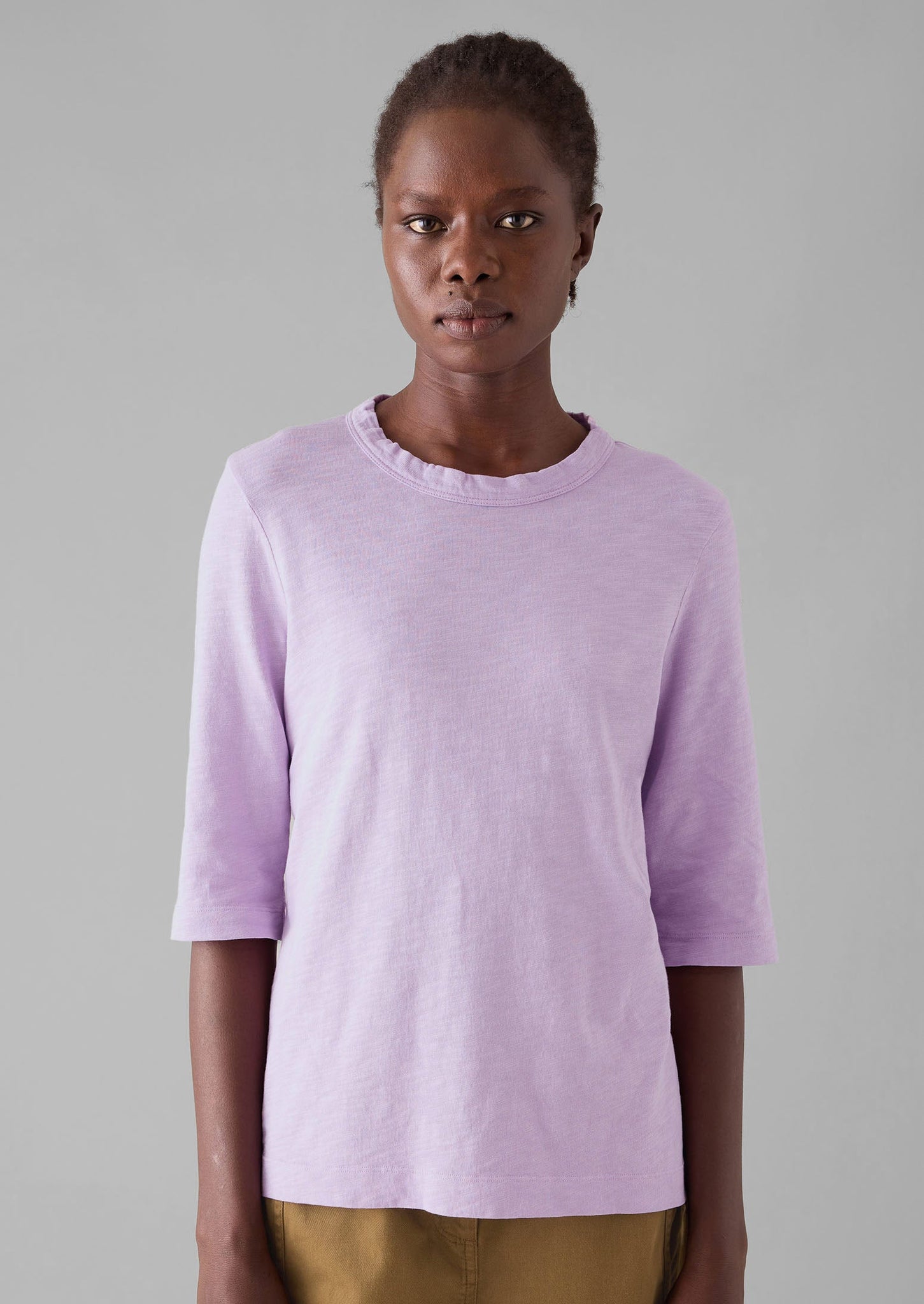 Cleo Garment Dyed Organic Cotton Tee | Lupine