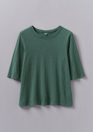 Cleo Garment Dyed Organic Cotton Tee | Marble Green