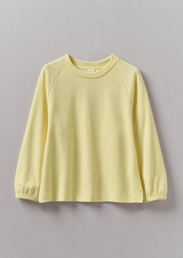 Cotton Jersey Raglan Sweatshirt | Yellow