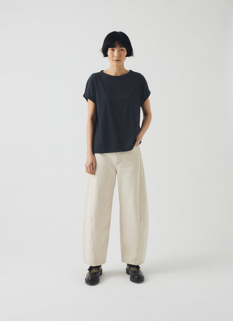 Alda Cotton Easy Tee | Coal