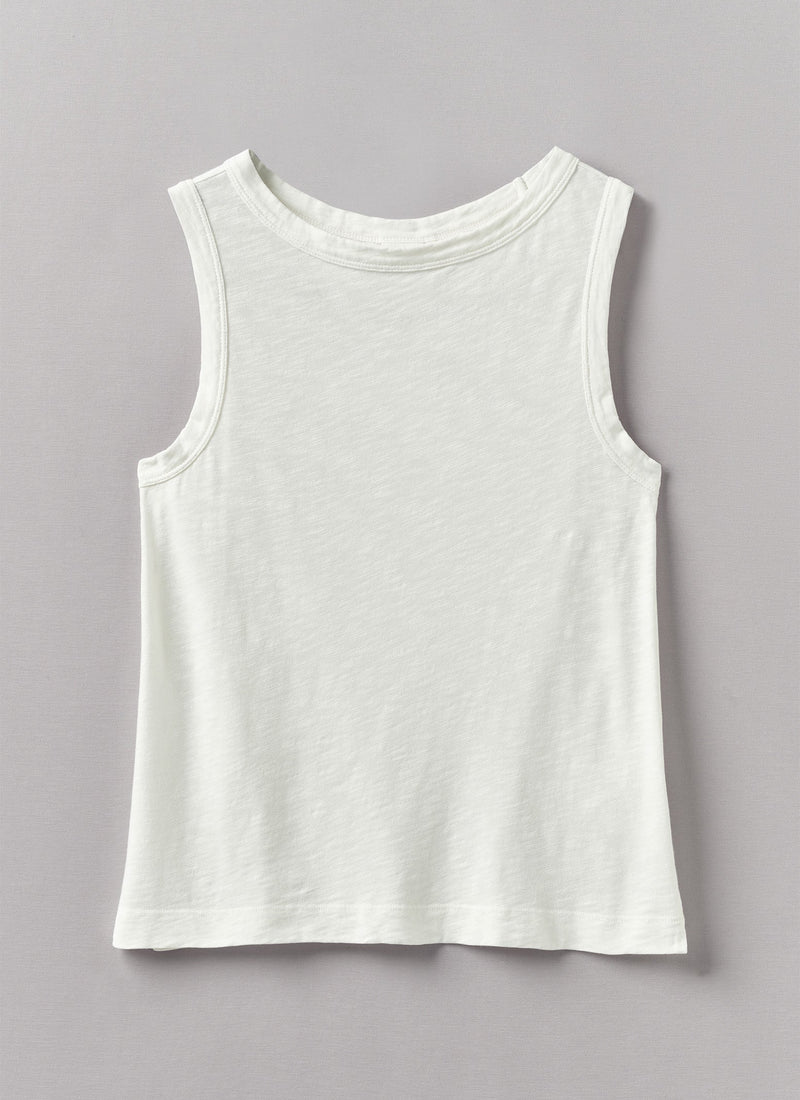 Sian Garment Dyed Cotton Tank Top | Chalk