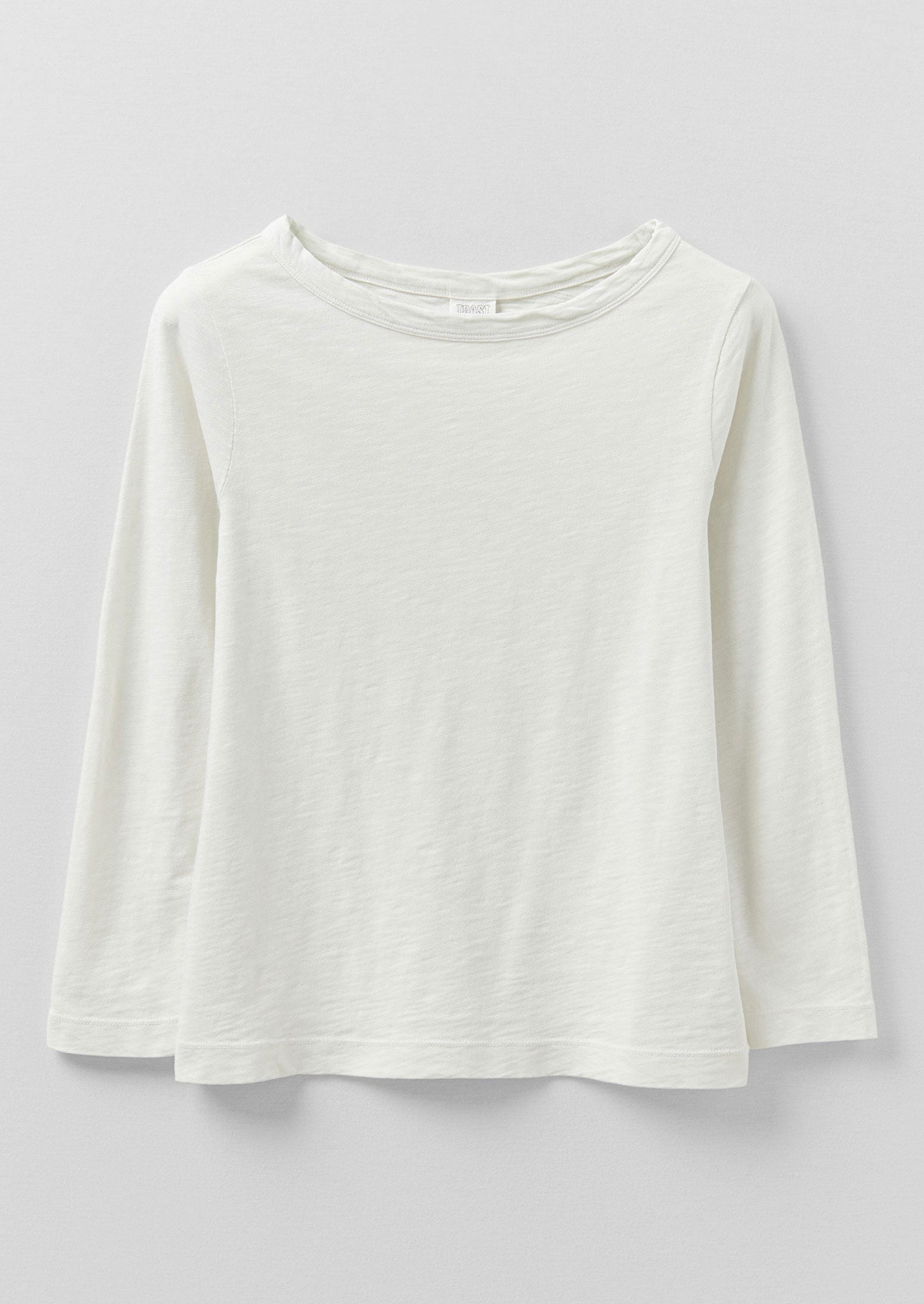 Lia Cotton Boat Neck Tee | Chalk