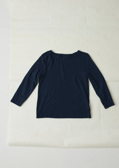 Lia Cotton Boat Neck Tee | Dark Navy | TOAST