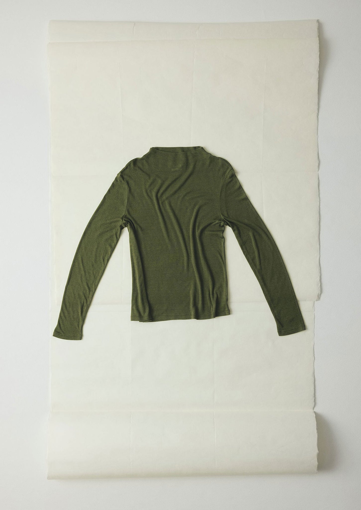 Aster High Neck Wool Lyocell Tee | Artichoke