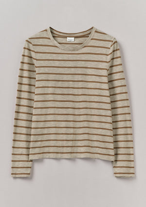 Stripe Crew Neck Tee | Ecru/Partridge