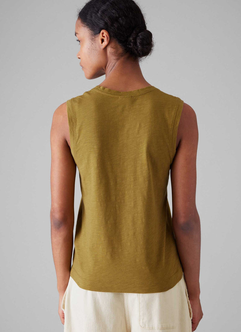 Cotton Sleeveless Tee | Leaf