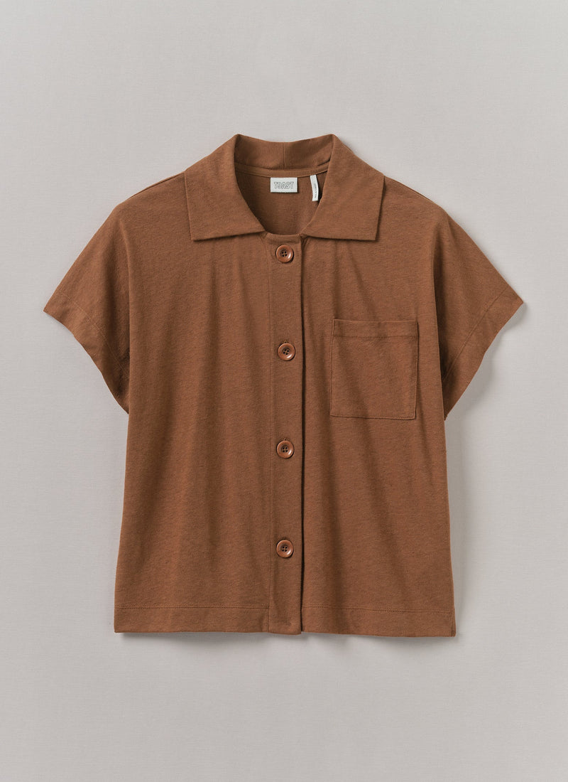 Cotton Hemp Jersey Shirt | Brown Anise