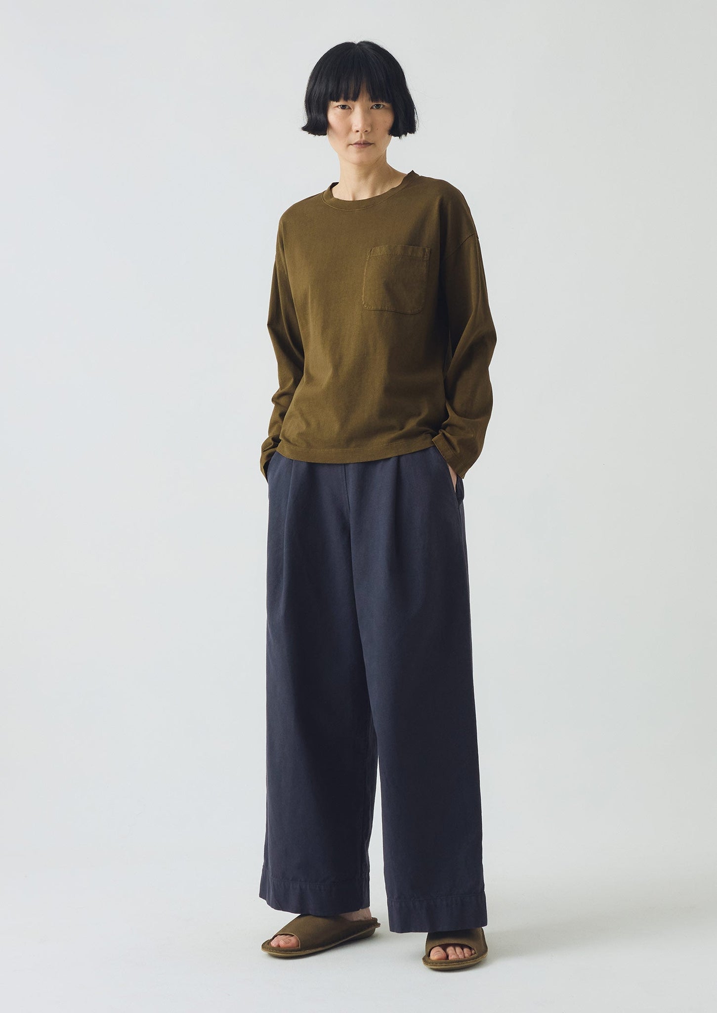 Patch Pocket Cotton Tee | Brass