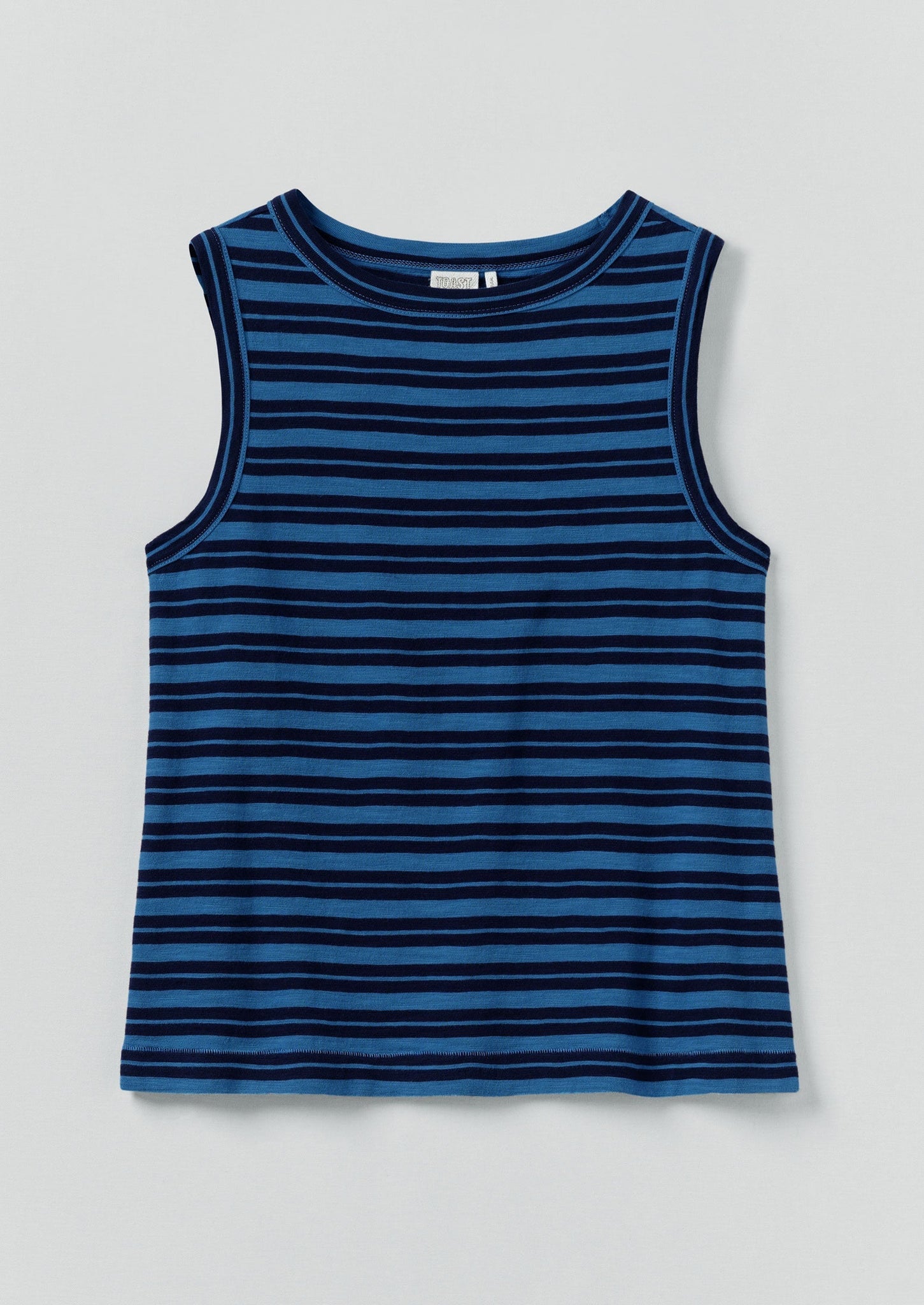 Stripe Cotton Tank Top | Navy/Celestial Blue