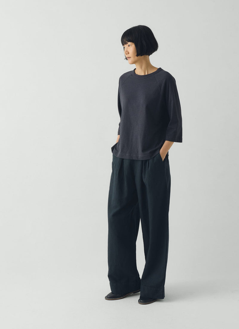 Cotton Hemp Raglan Tee | Slate