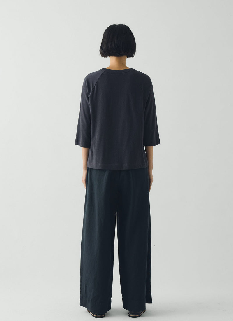 Cotton Hemp Raglan Tee | Slate