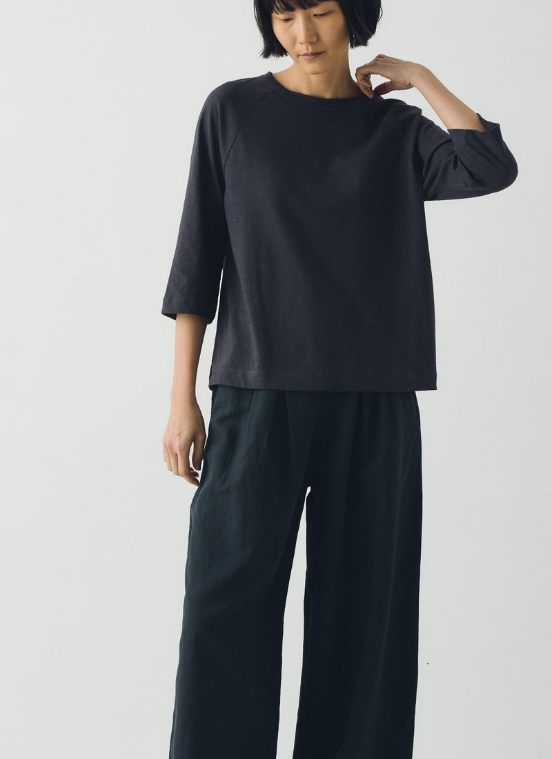 Cotton Hemp Raglan Tee | Slate
